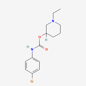 molecular formula C14H19BrN2O2 B14694100 N-Ethyl-3-piperidinyl p-bromocarbanilate CAS No. 33531-52-1