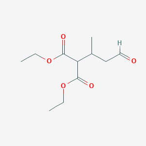 molecular formula C11H18O5 B14694131 Ethyl 2-ethoxycarbonyl-3-methyl-5-oxopentanoate CAS No. 23904-39-4