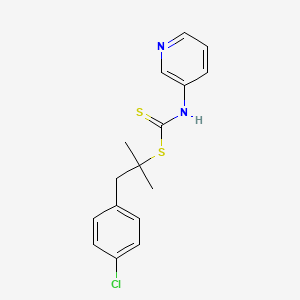 molecular formula C16H17ClN2S2 B14694156 Carbonimidodithioic acid, 3-pyridinyl-, (4-chlorophenyl)methyl 1-methylethyl ester CAS No. 34763-19-4
