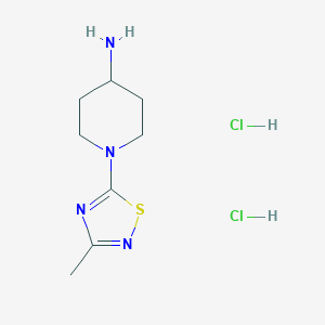 molecular formula C8H16Cl2N4S B1469420 1-(3-Methyl-1,2,4-thiadiazol-5-yl)piperidin-4-amine dihydrochloride CAS No. 1329673-46-2
