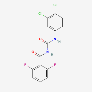 molecular formula C14H8Cl2F2N2O2 B14694219 N-[(3,4-dichlorophenyl)carbamoyl]-2,6-difluorobenzamide CAS No. 35377-47-0