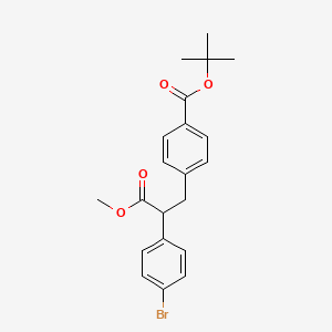 molecular formula C21H23BrO4 B1469424 4-[2-(4-Bromo-phenyl)-2-methoxycarbonyl-ethyl]-benzoic acid tert-butyl ester CAS No. 1207989-81-8