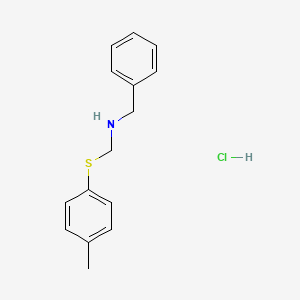 molecular formula C15H18ClNS B14694255 N-[(4-methylphenyl)sulfanylmethyl]-1-phenylmethanamine;hydrochloride CAS No. 33711-32-9