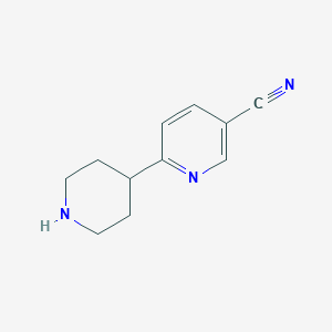 molecular formula C11H13N3 B1469428 6-(Piperidin-4-yl)nicotinonitrile CAS No. 845788-61-6