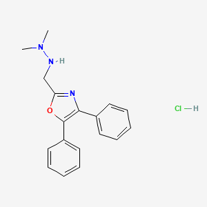 molecular formula C18H20ClN3O B14694315 Oxazole, 2-((2,2-dimethylhydrazino)methyl)-4,5-diphenyl-, monohydrochloride CAS No. 33161-89-6