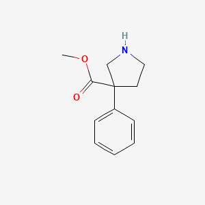 molecular formula C12H15NO2 B1469432 Methyl 3-phenylpyrrolidine-3-carboxylate CAS No. 1417599-36-0