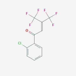 molecular formula C11H5ClF6O B14694325 1-(2-Chlorophenyl)-4,4,4-trifluoro-3-(trifluoromethyl)but-2-en-1-one CAS No. 35443-97-1