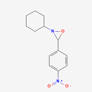 molecular formula C13H16N2O3 B14694332 2-Cyclohexyl-3-(4-nitrophenyl)oxaziridine CAS No. 23898-58-0