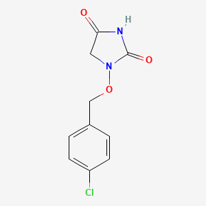 molecular formula C10H9ClN2O3 B14694354 HYDANTOIN, 1-((p-CHLOROBENZYL)OXY)- CAS No. 31142-90-2