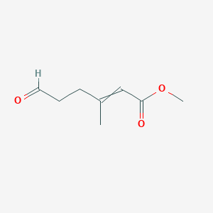 molecular formula C8H12O3 B14694394 Methyl 3-methyl-6-oxohex-2-enoate CAS No. 34603-31-1