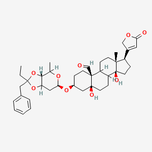 molecular formula C39H52O9 B14694418 Aethylbenzylketonhelveticosid CAS No. 35811-18-8
