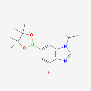 B1469442 4-Fluoro-1-isopropyl-2-methyl-6-(4,4,5,5-tetramethyl-1,3,2-dioxaborolan-2-yl)-1H-benzo[d]imidazole CAS No. 1231930-37-2