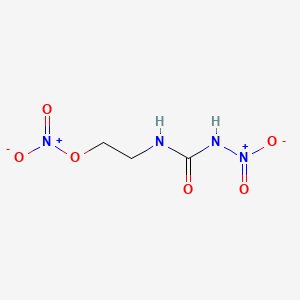 molecular formula C3H6N4O6 B14694428 Urea, 1-(2-hydroxyethyl)-3-nitro-, nitrate CAS No. 35467-00-6