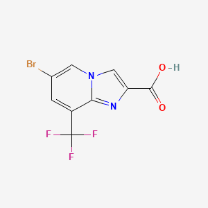 molecular formula C9H4BrF3N2O2 B1469446 6-溴-8-(三氟甲基)咪唑并[1,2-a]吡啶-2-羧酸 CAS No. 1121051-31-7