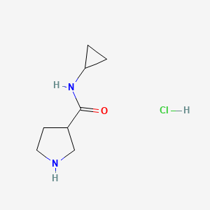 molecular formula C8H15ClN2O B1469452 N-Cyclopropyl-3-pyrrolidinecarboxamide HCl CAS No. 960391-33-7
