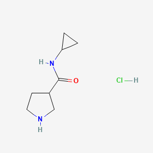molecular formula C8H15ClN2O B1469452 N-Cyclopropyl-3-pyrrolidinecarboxamide hydrochloride CAS No. 960391-33-7