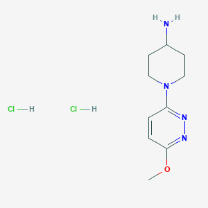 molecular formula C10H18Cl2N4O B1469453 1-(6-Methoxypyridazin-3-yl)piperidin-4-amine dihydrochloride CAS No. 898272-35-0