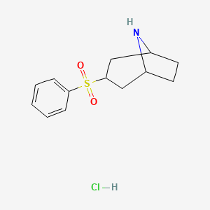 molecular formula C13H18ClNO2S B1469456 3-(Phenylsulfonyl)-8-azabicyclo[3.2.1]octane hydrochloride CAS No. 1135000-80-4
