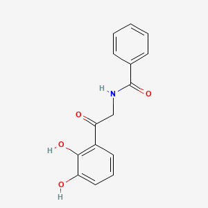 molecular formula C15H13NO4 B14694560 N-[2-(2,3-Dihydroxyphenyl)-2-oxoethyl]benzamide CAS No. 34897-70-6