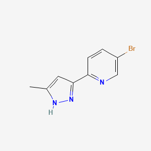 molecular formula C9H8BrN3 B1469458 5-bromo-2-(5-methyl-1H-pyrazol-3-yl)pyridine CAS No. 1239480-83-1