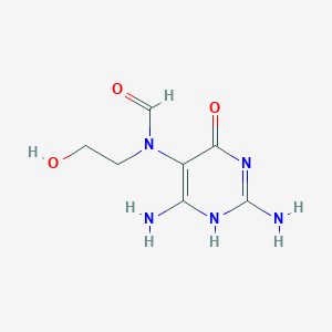 molecular formula C7H11N5O3 B146946 Ring-opened 7-(2-hydroxyethyl)guanine CAS No. 131478-95-0