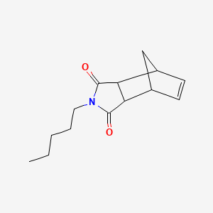 molecular formula C14H19NO2 B14694677 Bicyclo(2.2.1)hept-5-ene-2,3-dicarboximide, N-pentyl- CAS No. 33388-72-6