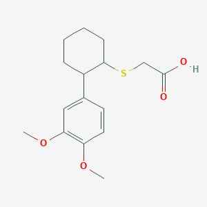 molecular formula C16H22O4S B14694694 2-[2-(3,4-Dimethoxyphenyl)cyclohexyl]sulfanylacetic acid CAS No. 27124-95-4
