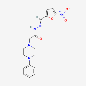 molecular formula C17H19N5O4 B14694706 N-[(5-nitrofuran-2-yl)methylideneamino]-2-(4-phenylpiperazin-1-yl)acetamide CAS No. 33165-35-4