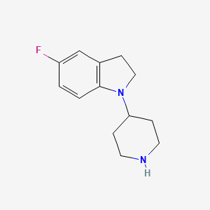 molecular formula C13H17FN2 B1469472 5-氟-1-(哌啶-4-基)-2,3-二氢-1H-吲哚 CAS No. 1334123-16-8
