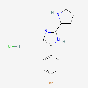 molecular formula C13H15BrClN3 B1469476 5-(4-Bromophenyl)-2-(2-pyrrolidinyl)-1H-imidazole hydrochloride CAS No. 2204562-21-8