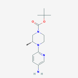 molecular formula C15H24N4O2 B1469479 (R)-tert-butyl 4-(5-aminopyridin-2-yl)-3-methylpiperazine-1-carboxylate CAS No. 1374892-40-6
