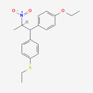 molecular formula C19H23NO3S B14694810 1-(p-Ethoxyphenyl)-1-(p-(ethylthio)phenyl)-2-nitropropane CAS No. 32795-79-2