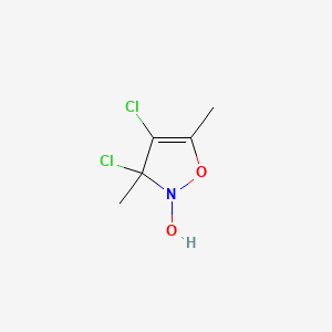 molecular formula C5H7Cl2NO2 B14694825 3,4-Dichloro-3,5-dimethyl-1,2-oxazol-2(3H)-ol CAS No. 26346-78-1