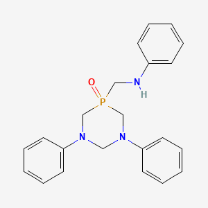 molecular formula C22H24N3OP B14694876 N-[(5-oxo-1,3-diphenyl-1,3,5lambda5-diazaphosphinan-5-yl)methyl]aniline CAS No. 34885-69-3