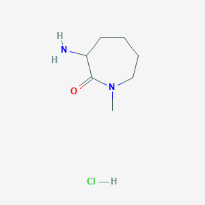 molecular formula C7H15ClN2O B1469490 3-Amino-1-methyl-2-azepanone hydrochloride CAS No. 2197418-37-2