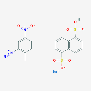 molecular formula C17H13N3NaO8S2+ B14694956 Diazole Red Zh CAS No. 34459-52-4