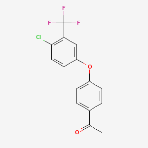 molecular formula C15H10ClF3O2 B1469496 1-[4-(4-Chloro-3-trifluoromethylphenoxy)-phenyl]-ethanone CAS No. 1380429-74-2