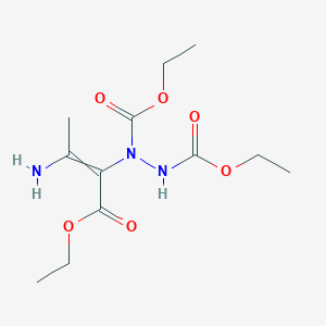 molecular formula C12H21N3O6 B14694972 Ethyl 3-amino-2-[ethoxycarbonyl-(ethoxycarbonylamino)amino]but-2-enoate CAS No. 26154-44-9