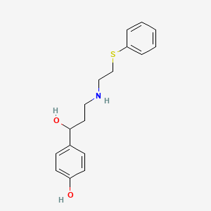 molecular formula C17H21NO2S B14695083 p-Hydroxy-alpha-(1-((2-(phenylthio)ethyl)thio)ethyl)benzyl alcohol CAS No. 34920-62-2
