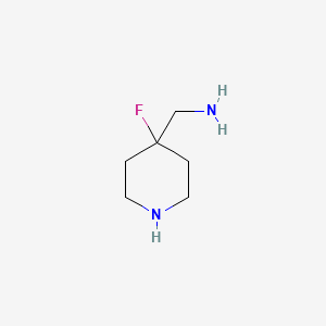 molecular formula C6H13FN2 B1469510 (4-氟哌啶-4-基)甲胺 CAS No. 1123922-54-2
