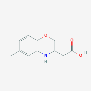 B1469515 2-(6-methyl-3,4-dihydro-2H-benzo[b][1,4]oxazin-3-yl)acetic acid CAS No. 1780340-49-9