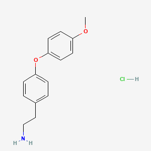 molecular formula C15H18ClNO2 B1469517 2-[4-(4-Methoxyphenoxy)phenyl]ethan-1-amine hydrochloride CAS No. 100956-00-1