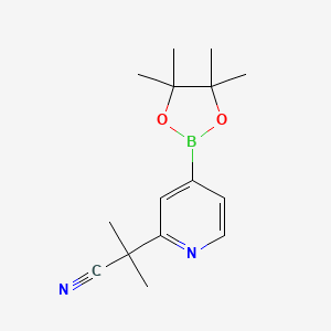 B1469518 2-Methyl-2-[4-(tetramethyl-1,3,2-dioxaborolan-2-yl)pyridin-2-yl]propanenitrile CAS No. 1402390-59-3