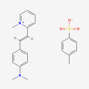 molecular formula C23H26N2O3S B14695195 N,N-dimethyl-4-[(E)-2-(1-methylpyridin-1-ium-2-yl)ethenyl]aniline;4-methylbenzenesulfonate CAS No. 33006-24-5