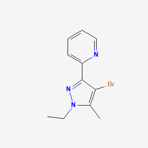 molecular formula C11H12BrN3 B1469521 2-(4-bromo-1-ethyl-5-methyl-1H-pyrazol-3-yl)pyridine CAS No. 2092641-35-3