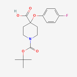 molecular formula C17H22FNO5 B1469523 1-(tert-Butoxycarbonyl)-4-(4-fluorophenoxy)-4-piperidinecarboxylic acid CAS No. 1421065-54-4