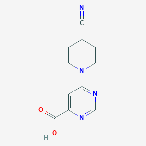 molecular formula C11H12N4O2 B1469530 6-(4-Cyanopiperidin-1-yl)pyrimidine-4-carboxylic acid CAS No. 1097255-80-5