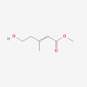 molecular formula C7H12O3 B14695359 Methyl 5-hydroxy-3-methylpent-2-enoate CAS No. 35066-36-5