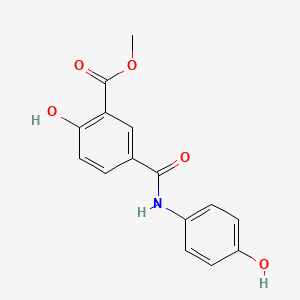 molecular formula C15H13NO5 B14695382 Benzoic acid, 2-hydroxy-5-(((4-hydroxyphenyl)amino)carbonyl)-, methyl ester CAS No. 25334-08-1