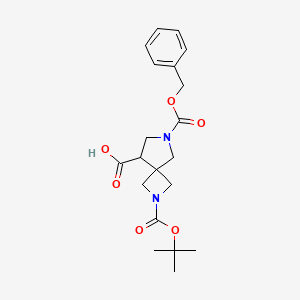 molecular formula C20H26N2O6 B1469539 6-((Benzyloxy)carbonyl)-2-(tert-butoxycarbonyl)-2,6-diazaspiro[3.4]octane-8-carboxylic acid CAS No. 1251011-09-2